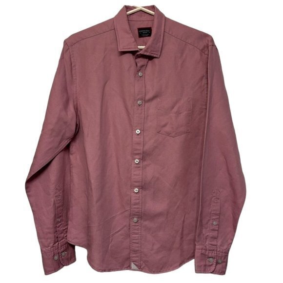 Men'sUNTUCKit Heather Red Pocket Casual Button Down L/S Shirt Size Med EUC